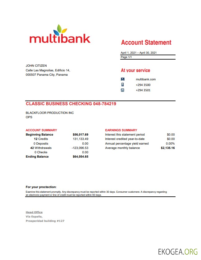 Panama Multibanque excel pdf